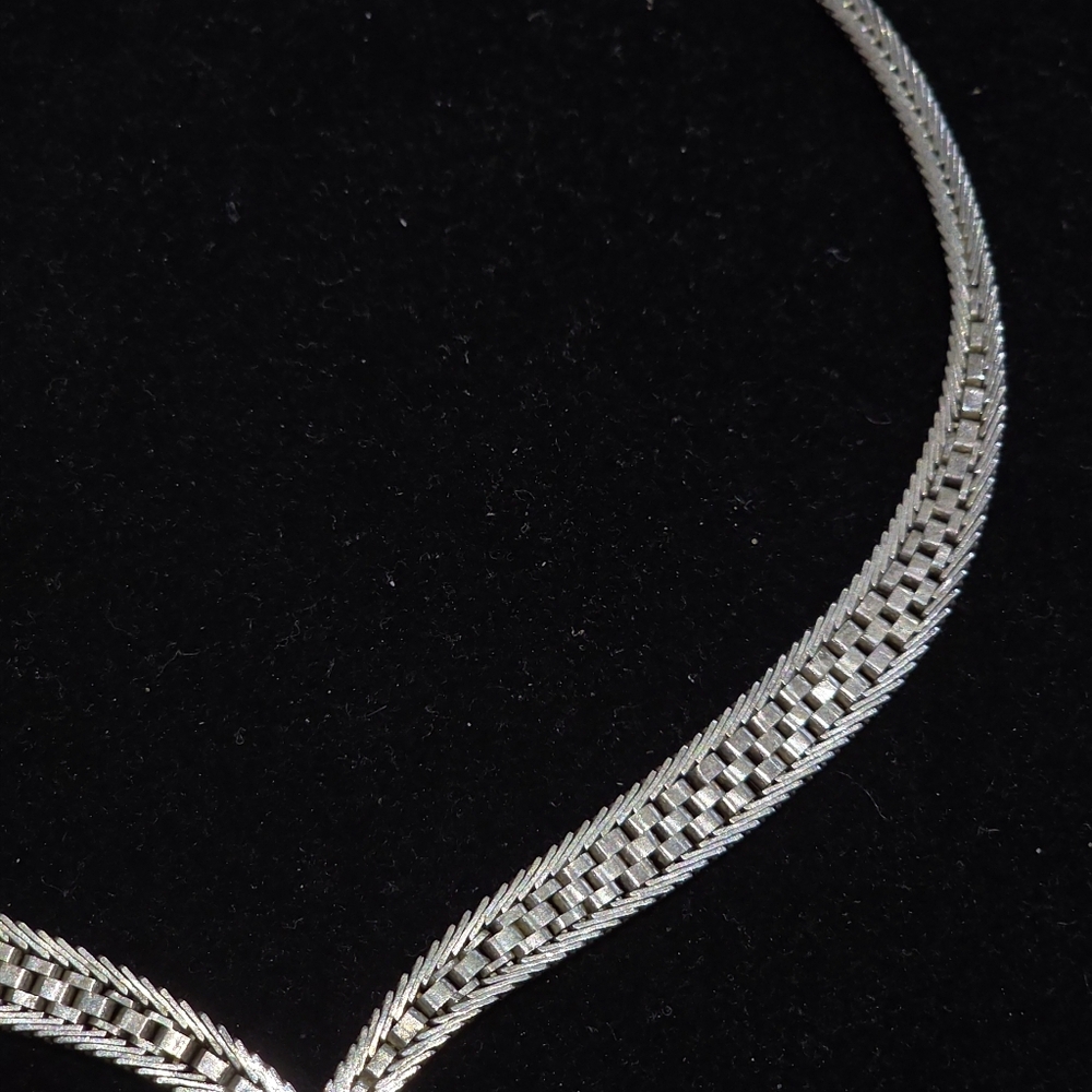 Vintage Sterling Silver chain necklace silver & bronze color - Picture 7 of 10